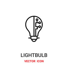 light bulb icon vector symbol. lamp symbol icon vector for your design. Modern outline icon for your website and mobile app design.