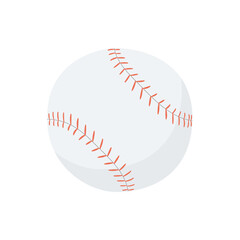 Baseball ball. Hand drawn vector illustration in cartoon and flat style on white background