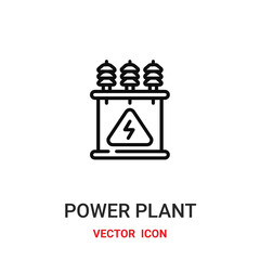 Naklejka premium power plant icon vector symbol. power plant symbol icon vector for your design. Modern outline icon for your website and mobile app design.