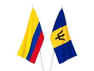 Colombia and Barbados flags