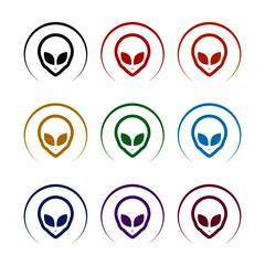 Simple Alien icon, color set