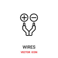 wires icon vector symbol. electric symbol icon vector for your design. Modern outline icon for your website and mobile app design.