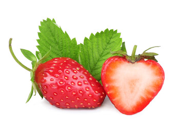 Strawberries isolated on a white background.