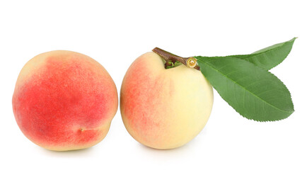 Peaches isolated on a white background