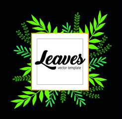 Leaves vector illustration poster isolated card template