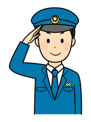 llustration of police man  with smile