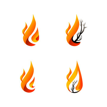 Simple fire logo. Easy to use, edit, and recolor.
