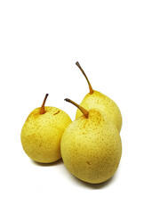 Pear fruits isolated on white background 
