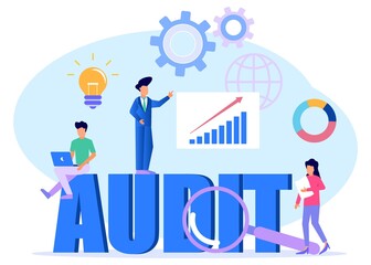 Illustration vector graphic cartoon character of audit
