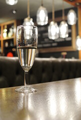 A champagne flute at a wedding.