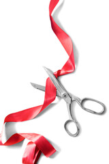 Scissors cut the ribbon