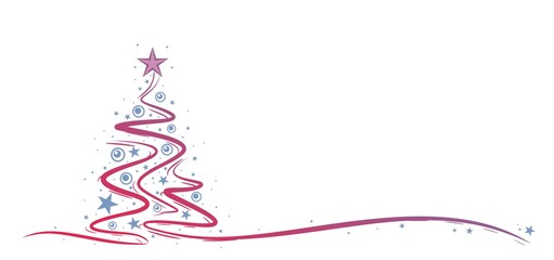 A greeting card with a Christmas tree.
