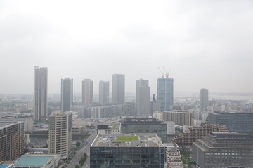  東京湾岸地区、2013年の豊洲東雲のタワーマンションの風景