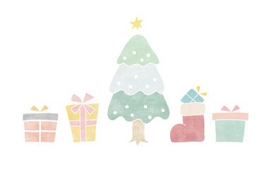 クリスマスのかわいい手描きアイコンのセット サンタクロース トナカイ ツリー ベル イラスト 冬 Ball Wall Mural Ba Yugoro