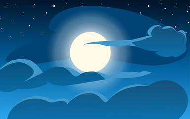 Obraz na płótnie Canvas The moon that shines at night