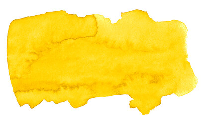 Bright yellow watercolor stains. Painted with a brush by hand.