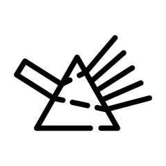 refraction of light rays prism line icon vector illustration