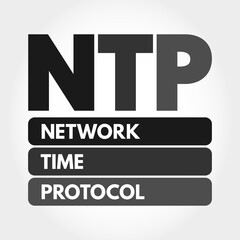 NTP - Network Time Protocol acronym, technology concept background