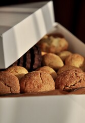 cookies in a white box
