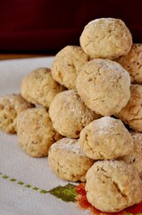 a pyramid of walnut cookies