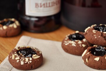 cherry jam chocolate cookies