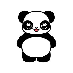 Cute happy cartoon panda character vector illustration