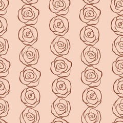 Seamless pattern roses flowers vector illustration