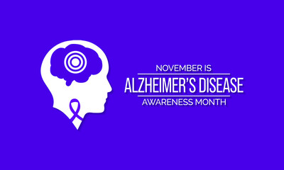 Vector illustration on the theme of National Alzheimer's disease awareness month observed each year during November.