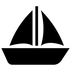 
Boat solid icon design 
