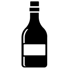 
Solid icon design of an alcoholic drink, wine 
