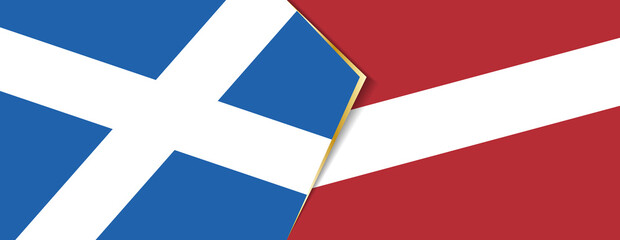 Scotland and Latvia flags, two vector flags.