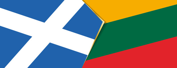 Scotland and Lithuania flags, two vector flags.