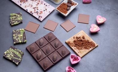 assorted colorful chocolate bar
