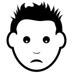 
Line icon of teenage avatar, boy face

