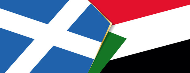 Scotland and Sudan flags, two vector flags.