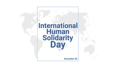 International Human Solidarity Day holiday card. December 20 graphic poster