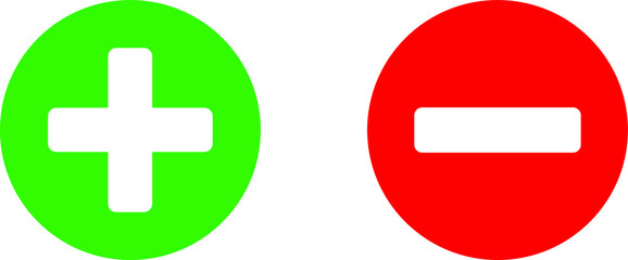 Fototapeta premium Plus sign, Minus sign, Vector icon, illustration