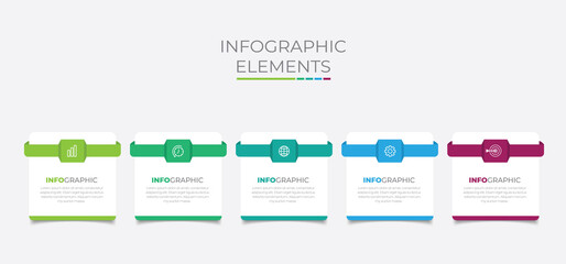 Simple infographic design template. Flat vector illustration for presentation, banner, report. 