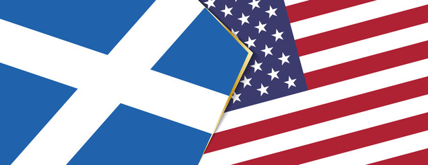 Scotland and USA flags, two vector flags.