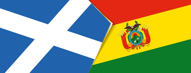 Scotland and Bolivia flags, two vector flags.