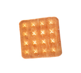 Crispy cracker isolated on white. Delicious snack