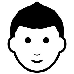 
Line icon of teenage avatar, boy face
