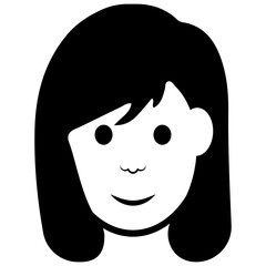 
Girl avatar line icon, human face 
