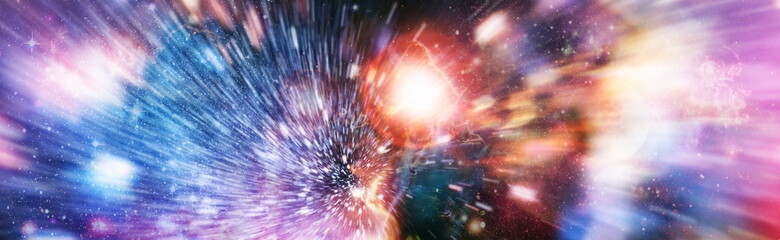Space background with red nebula and stars. Elements of this image furnished by NASA.