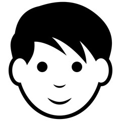 
Line icon of a young boy, human avatar 
