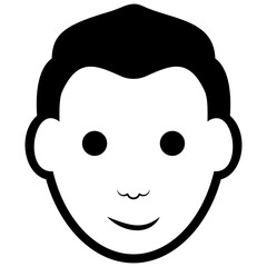 
Line icon of a young boy, human avatar 
