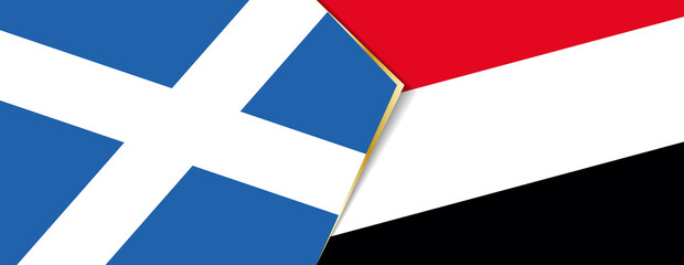 Scotland and Yemen flags, two vector flags.