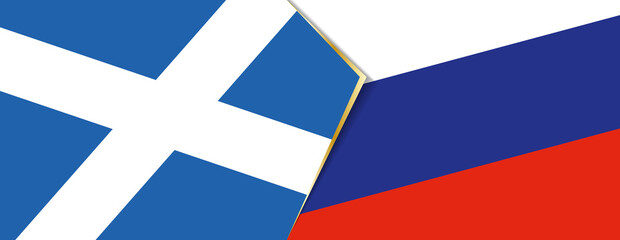 Scotland and Russia flags, two vector flags.