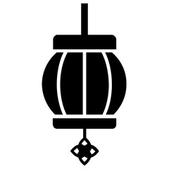 
Festival lantern for new year decoration glyph icon 
