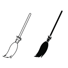 Sweeping broom icon vector set. cleaning illustration sign collection. dust symbol. 